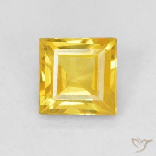 0.56ct طبيعي برتقالى-ذهبى زفير, مربع, قليلا جدا