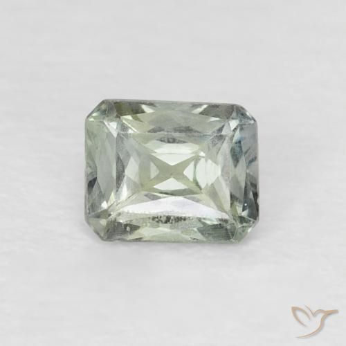 0.55ct طبيعي أخضر رمادى زفير, قص الزمرد, قليلا جدا