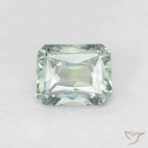 0.60ct طبيعي أخضر باهت زفير, قص الزمرد, VVS-VS