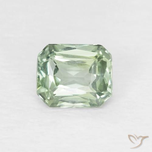 0.52ct طبيعي أخضر باهت زفير, قص الزمرد, VVS