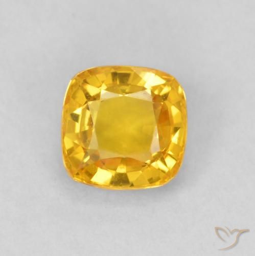 0.62ct طبيعي ذهبى لامع زفير, وسادة, VVS
