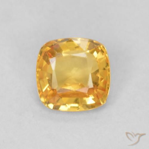 0.54ct طبيعي ذهبى-برتقالى زفير, وسادة, VVS