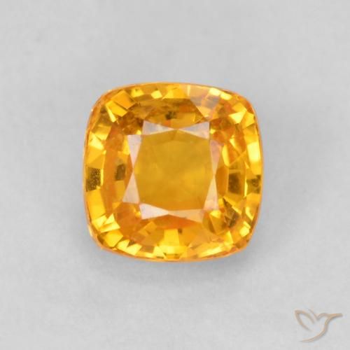 0.76ct طبيعي ذهبى-برتقالى زفير, وسادة, VVS