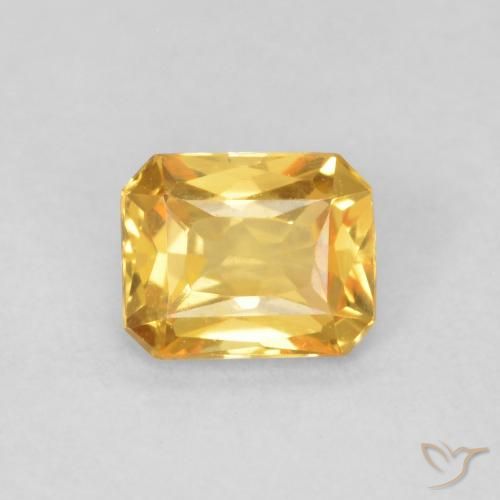 0.45ct طبيعي ذهبى ممتاز زفير, قص الزمرد, VVS
