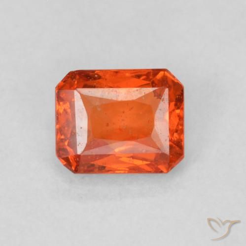 0.53ct طبيعي برتقالى دافئ زفير, قص الزمرد, SI