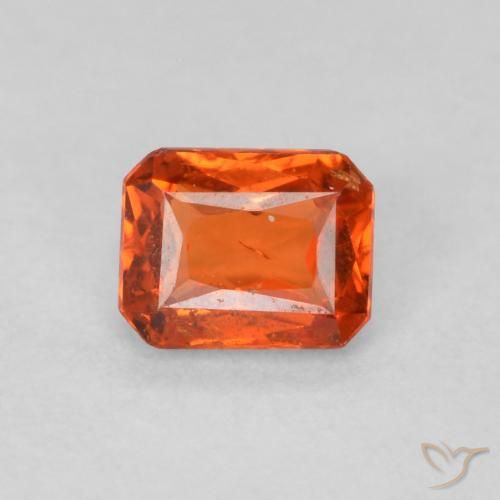 0.47ct طبيعي برتقالى كهرمانى زفير, قص الزمرد, SI