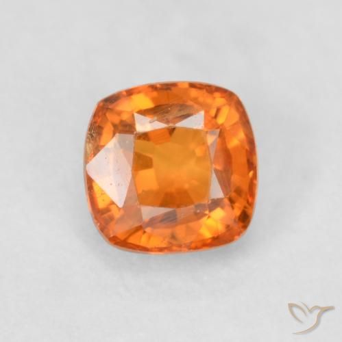 0.67ct طبيعي برتقالى نارى زفير, وسادة, قليلا جدا