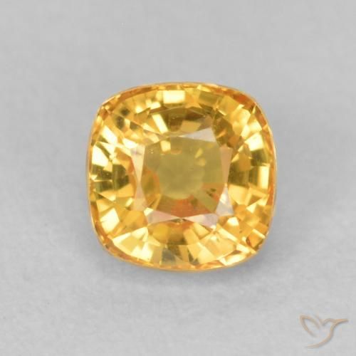 0.63ct طبيعي ذهبى لامع زفير, وسادة, قليلا جدا, Photo A