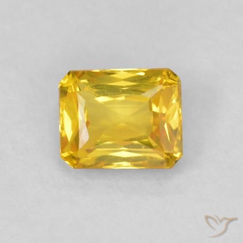 0.48ct طبيعي برتقالى-ذهبى زفير, قص الزمرد, VVS-VS