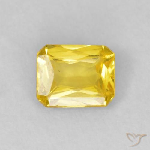 0.46ct طبيعي أصفر عسلى فاتح زفير, قص الزمرد, VVS-VS