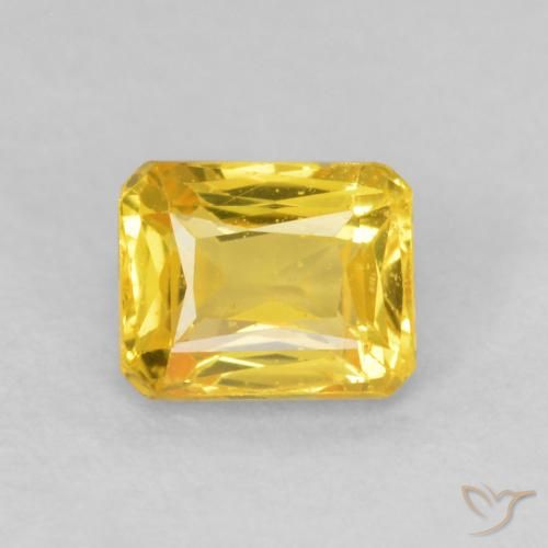 0.71ct طبيعي أصفر غامق زفير, قص الزمرد, VVS-VS