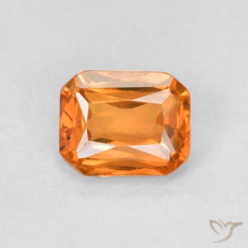 0.53ct طبيعي برتقالى متوسط زفير, ثمانى / قصة زمرد, VVS, Photo A