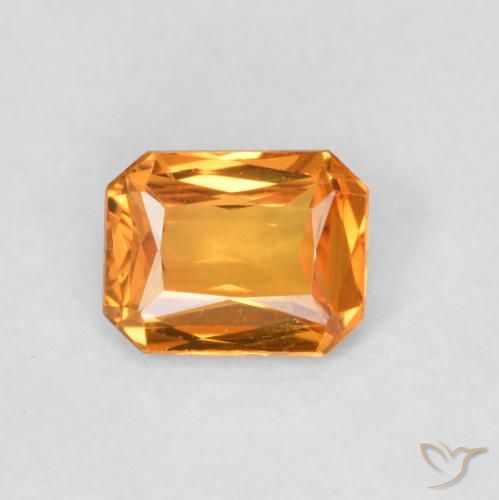 0.45ct طبيعي برتقالى متوسط زفير, قص الزمرد, VVS-VS