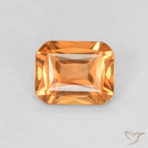 0.51ct طبيعي برتقالى متوسط زفير, قص الزمرد, VVS-VS