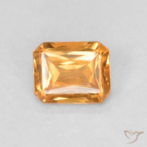 0.50ct طبيعي Medium Light-Orange زفير, قص الزمرد, VVS-VS
