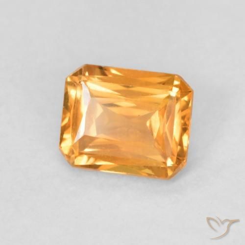 زفير Medium Light-Orange طبيعي، ثمانى / قصة زمرد، 0.50 قيراط، VVS-VS