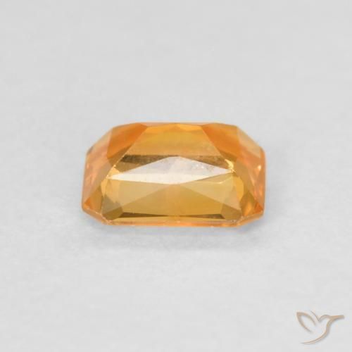 زفير Medium Light-Orange طبيعي، ثمانى / قصة زمرد، 0.50 قيراط، VVS-VS