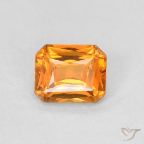 0.48ct طبيعي برتقالي زاهى زفير, قص الزمرد, VVS-VS