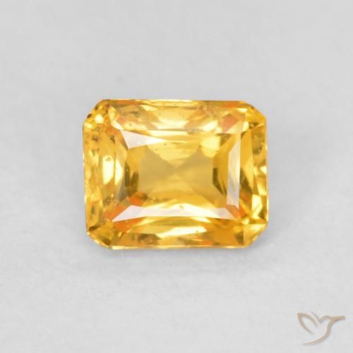 0.53ct طبيعي ذهبى-برتقالى غامق زفير, قص الزمرد, قليلا جدا