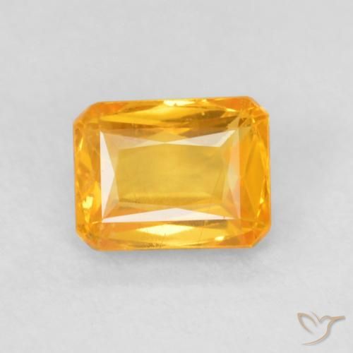 0.68ct طبيعي ذهبى-برتقالى زفير, قص الزمرد, قليلا جدا