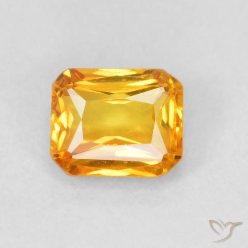 0.67ct طبيعي برتقالى مشمشى زفير, قص الزمرد, VVS-VS