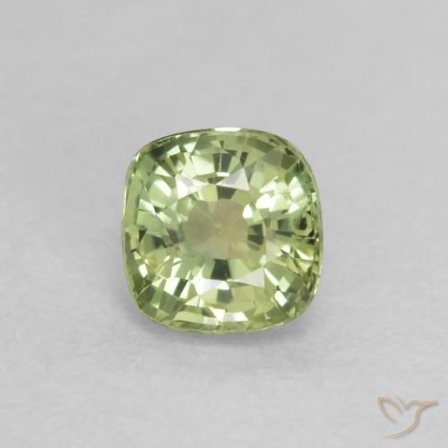 0.55ct طبيعي اخضر فاتح زفير, وسادة, قليلا جدا