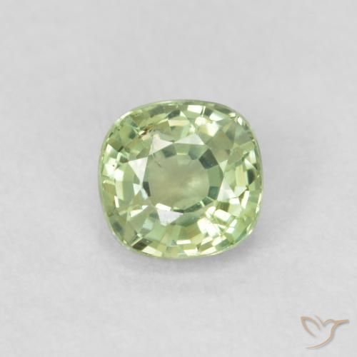 0.46ct طبيعي أخضر فاتح جدا زفير, وسادة, قليلا جدا