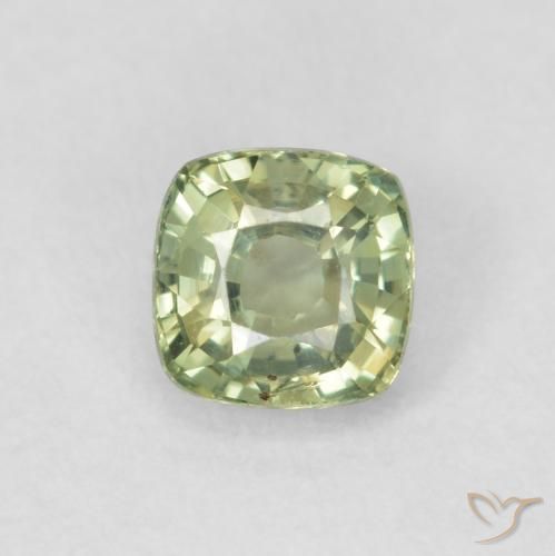 0.57ct طبيعي أخضر فاتح جدا زفير, وسادة, قليلا جدا