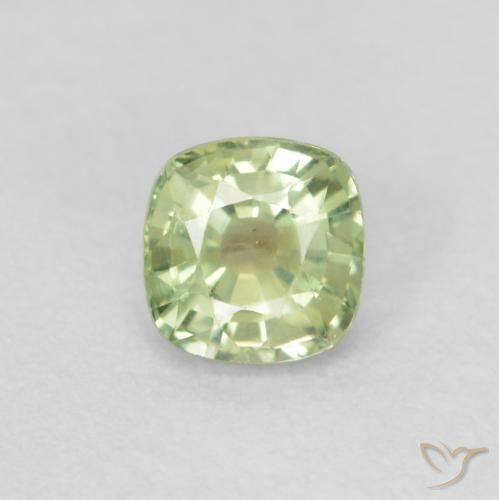 0.50ct طبيعي أخضر أصفر فاتح زفير, وسادة, قليلا جدا