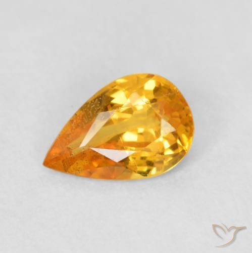 0.40ct طبيعي ذهبى-برتقالى زفير, شكل الكمثرى, قليلا جدا