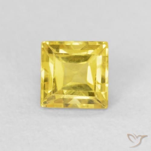 0.58ct طبيعي ذهبى مصفر زفير, مربع, قليلا جدا