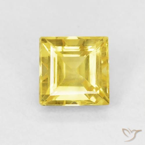 0.65ct طبيعي أصفر متوسط زفير, مربع, قليلا جدا