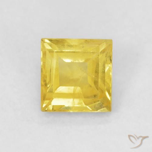 0.60ct طبيعي أصفر متوسط زفير, مربع, قليلا جدا