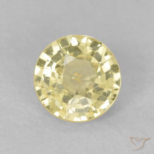 0.44ct طبيعي أصفر دافئ زفير, دائري, قليلا جدا