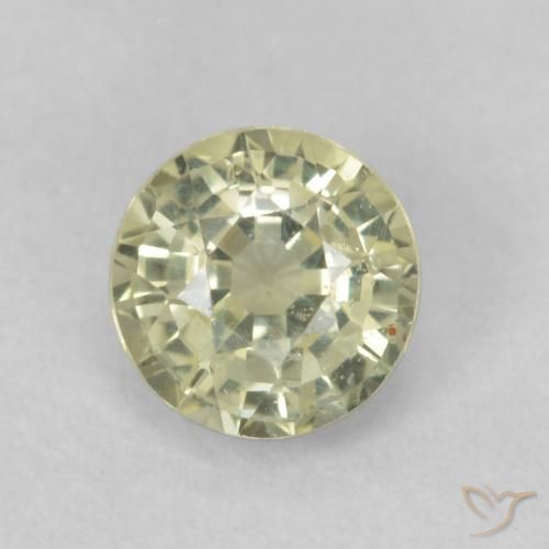 0.49ct طبيعي أصفر فاتح زفير, دائري, قليلا جدا