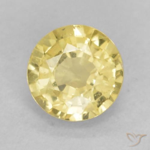 0.44ct طبيعي أصفر فاتح زفير, دائري, قليلا جدا