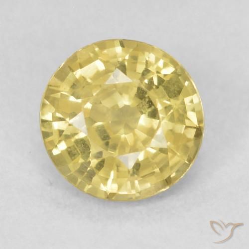 0.48ct طبيعي أصفر فاتح زفير, دائري, VVS-VS