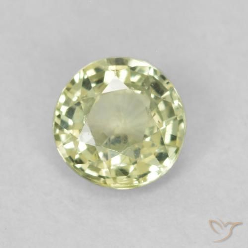 0.39ct طبيعي أصفر فاتح زفير, دائري, قليلا جدا