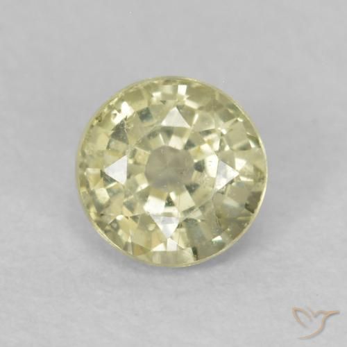 0.48ct طبيعي أصفر فاتح زفير, دائري, قليلا جدا