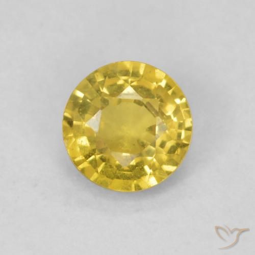 0.45ct طبيعي ذهبى مصفر زفير, دائري, SI
