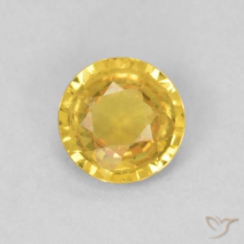 0.39ct طبيعي ذهبى متوسط زفير, دائري, قليلا جدا