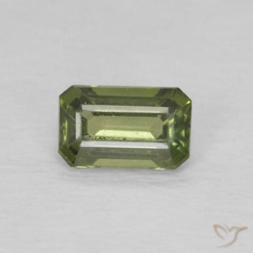 0.43ct طبيعي أخضر مصفر زفير, قص الزمرد, VVS-VS