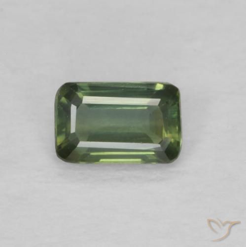 0.41ct طبيعي أخضر مصفر زفير, قص الزمرد, VVS-VS