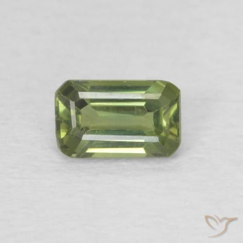 0.44ct طبيعي أخضر مصفر زفير, قص الزمرد, VVS-VS