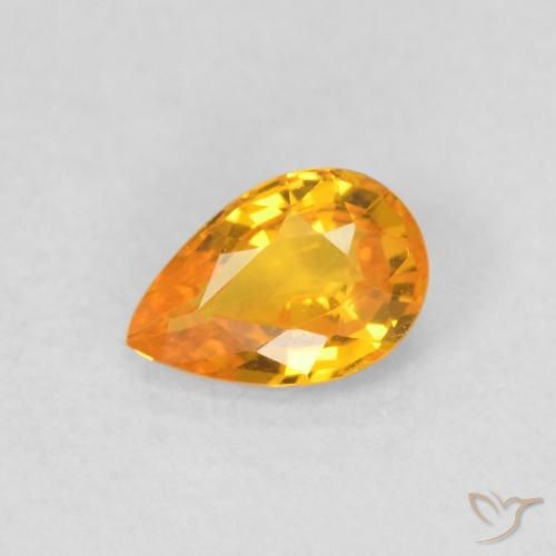 0.51ct طبيعي برتقالى متوسط زفير, شكل الكمثرى, VVS-VS