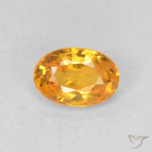 0.62ct طبيعي ذهبى-برتقالى داكن زفير, بيضوي, VVS-VS