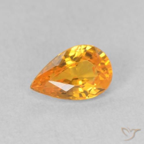 0.51ct طبيعي ذهبى-برتقالى غامق زفير, شكل الكمثرى, VVS-VS