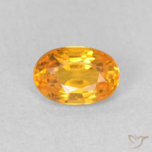 0.57ct طبيعي ذهبى-برتقالى زفير, بيضوي, VVS-VS
