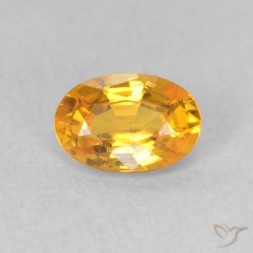 0.62ct طبيعي Medium Light Orange-Gold زفير, بيضوي, VVS-VS