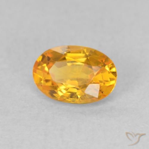 زفير Medium Light Orange-Gold طبيعي، بيضوي، 0.62 قيراط، VVS-VS